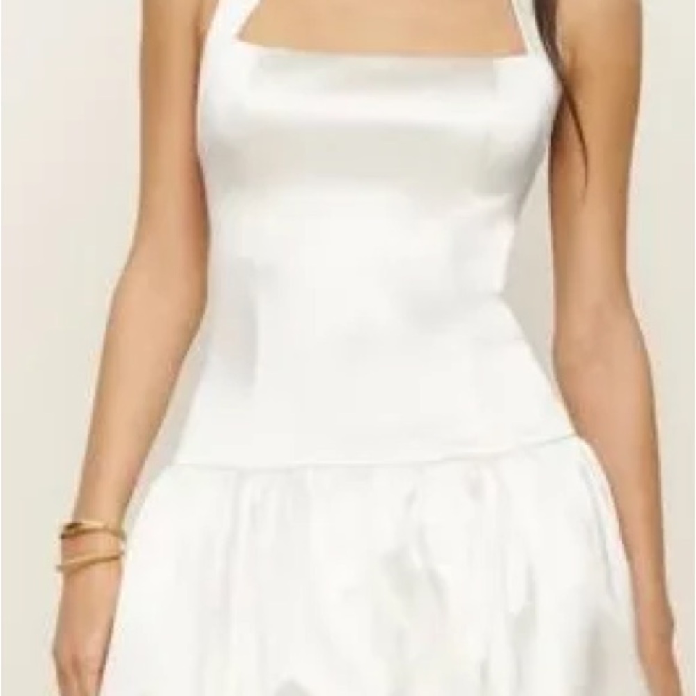 Reformation Ivory Halter Mini Dress